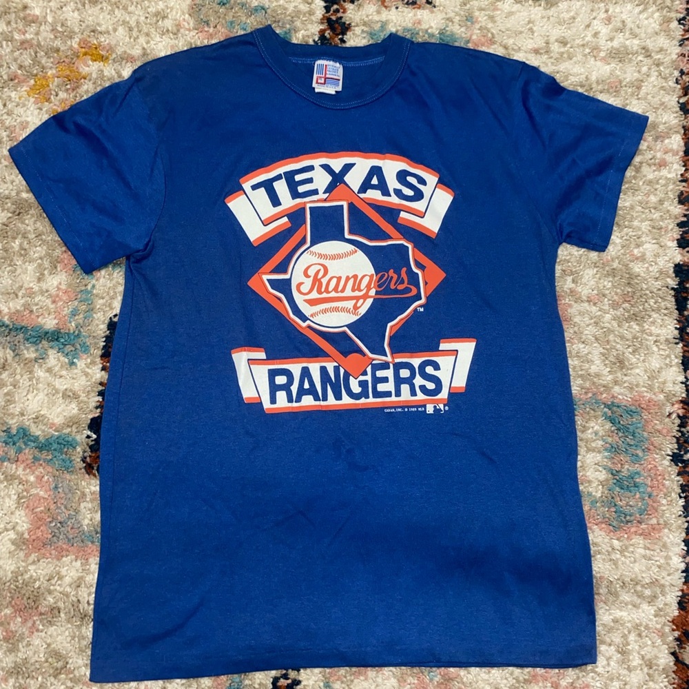 80s GARAN Inc T-Shirt Texas Rangers 1989 Men L